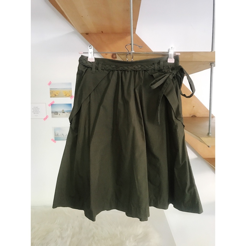 Anthro brand odille army green skirt